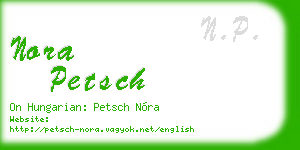 nora petsch business card
