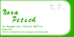 nora petsch business card